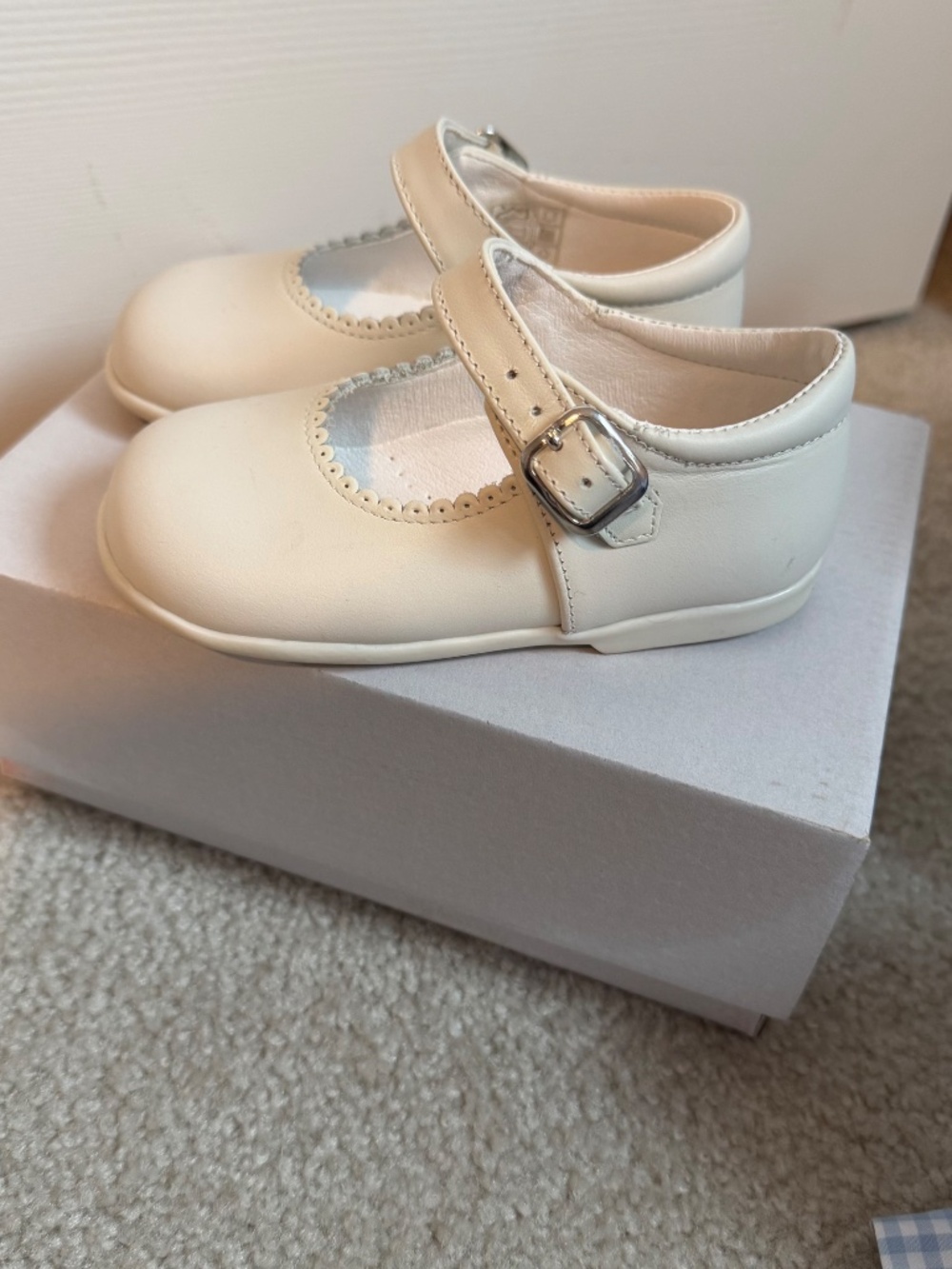 La Coqueta Ivory Leather Mary Jane- Todder US 6/ EU 22 - Picture 4 of 6